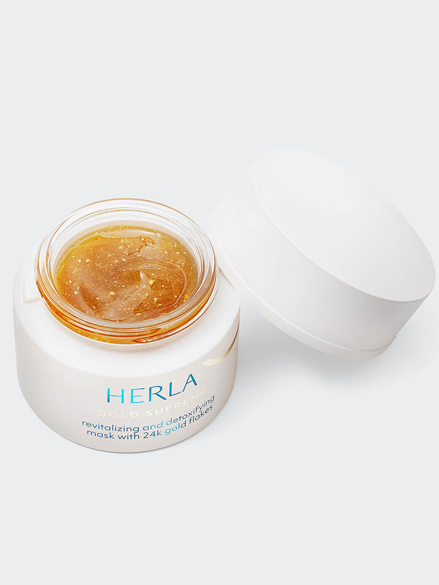 revitalizing and detoxifying mask with 24k gold flakes